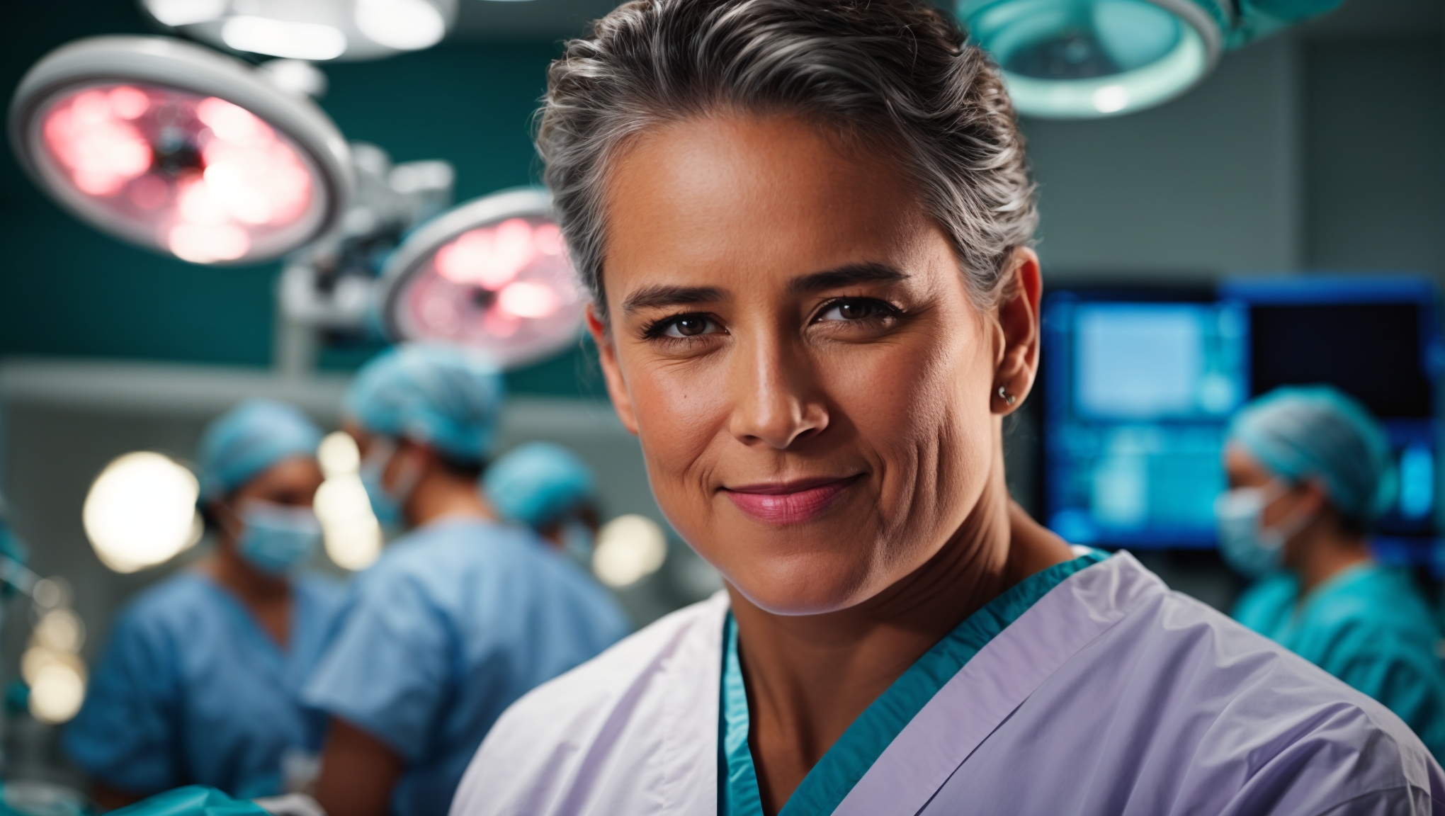 An experienced Plastic Surgeon in the Operating Room Surrounded by Staff